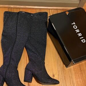 Torrid Shimmering Black Knee-High Boots